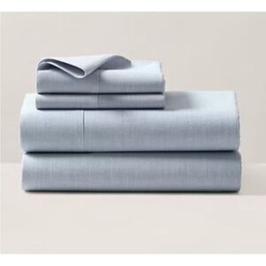 Ralph Lauren Workshirt Chambray Queen Flat Sheet Blue NEW